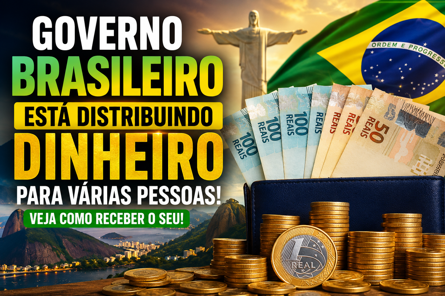 Governo brasileiro está distribuindo dinheiro para várias pessoas