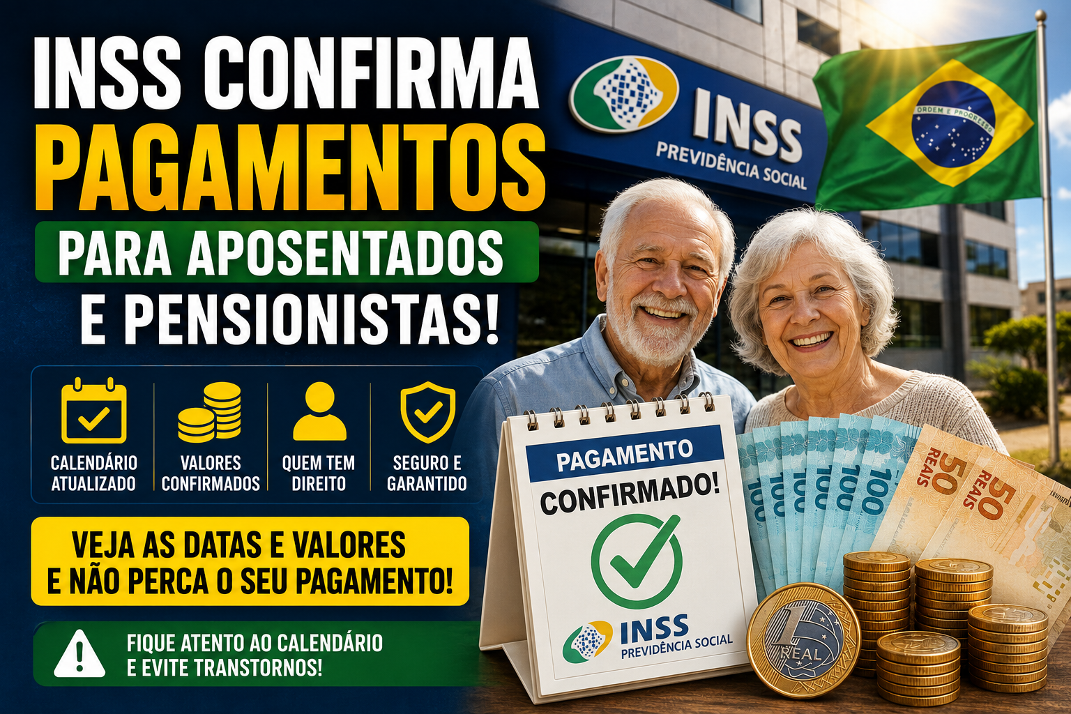 INSS confirma pagamentos para aposentados e pensionistas