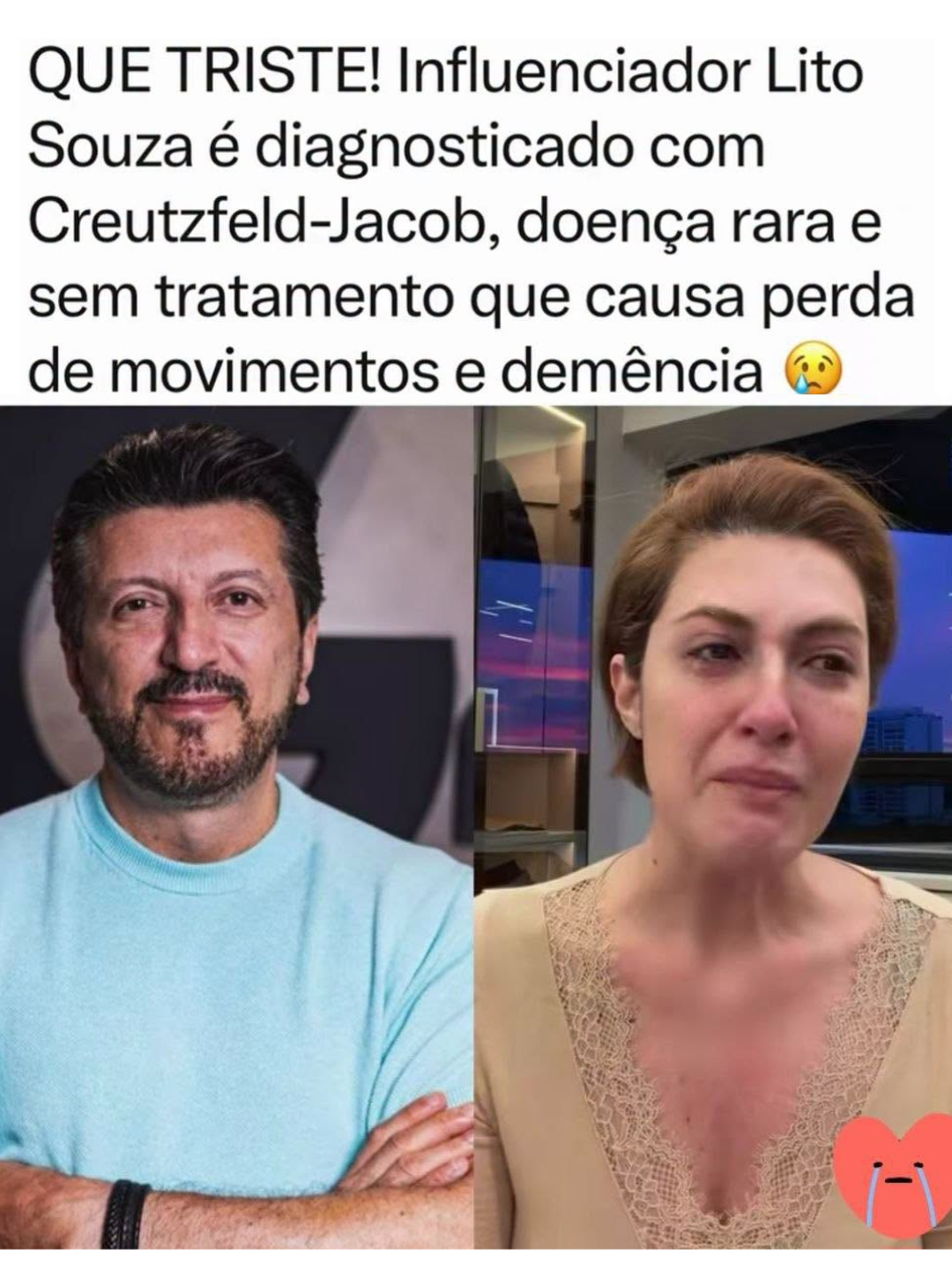 Lito Souza enfrenta câncer e doença degenerativa rara sem cura. "Ele... Ver mais